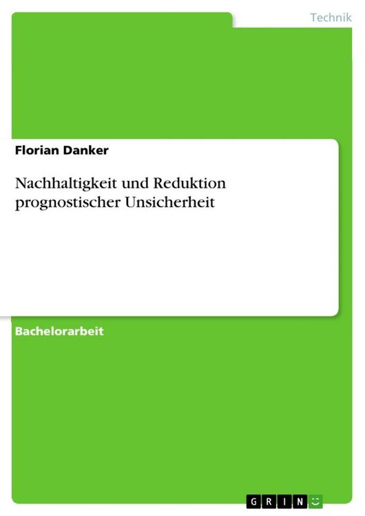 Produktbild: Nachhaltigkeit und Reduktion prognostischer Unsicherheit