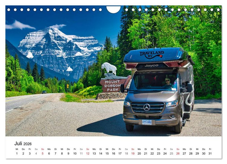 Produktbild: KANADA Mit dem Camper quer durch die Rockies (Wandkalender 2026 DIN A4 quer), CALVENDO Monatskalender