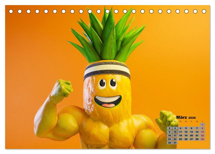 Produktbild: Vegane Power - Kalender f&uuml;r Veganer, Vegetarier und alle Pflanzenfans (Tischkalender 2026 DIN A5 quer), CALVENDO Monatskalender