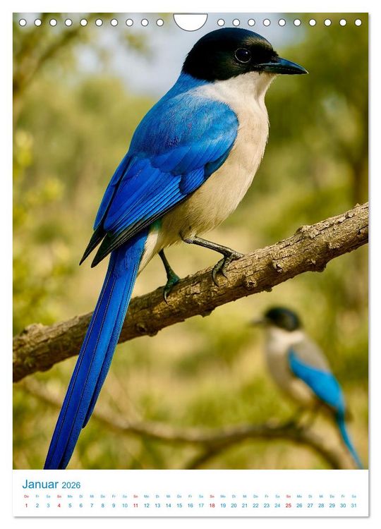 Produktbild: Blaue V&ouml;gel (Wandkalender 2026 DIN A4 hoch), CALVENDO Monatskalender
