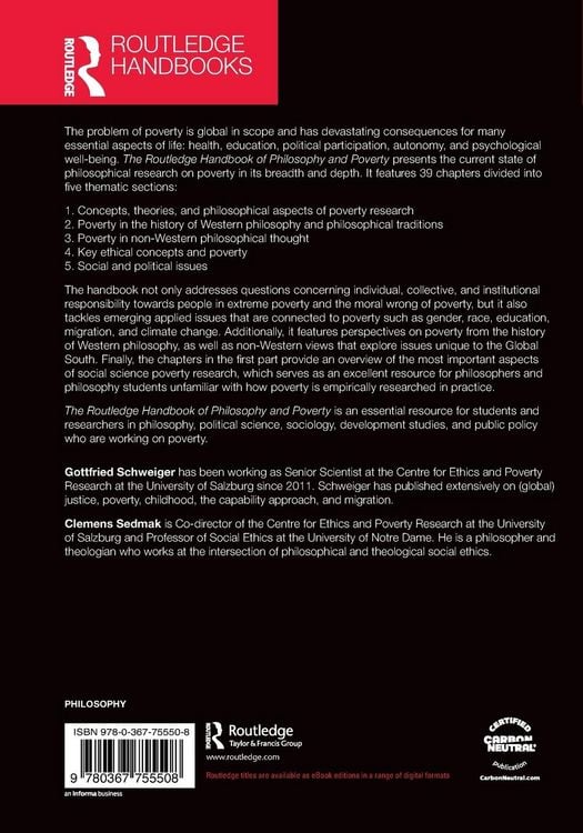 Produktbild: The Routledge Handbook of Philosophy and Poverty