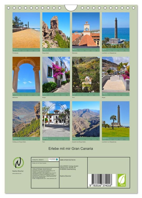 Produktbild: Erlebe mit mir Gran Canaria (Wandkalender 2026 DIN A4 hoch), CALVENDO Monatskalender