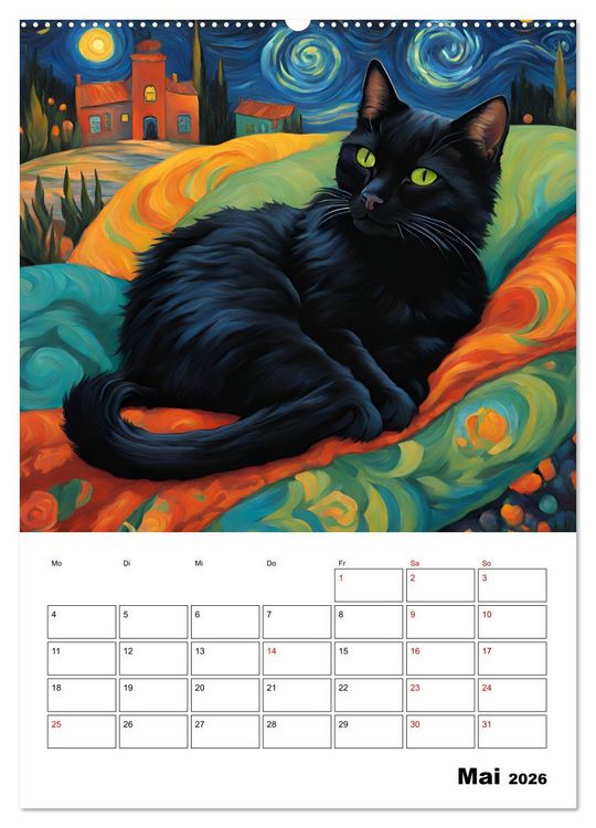 Produktbild: Katzenmagie (Wandkalender 2026 DIN A2 hoch), CALVENDO Monatskalender
