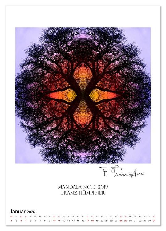 Produktbild: Mandala Artworks - Kunstkalender von Franz Huempfner (Tischkalender 2026 DIN A5 hoch), CALVENDO Monatskalender