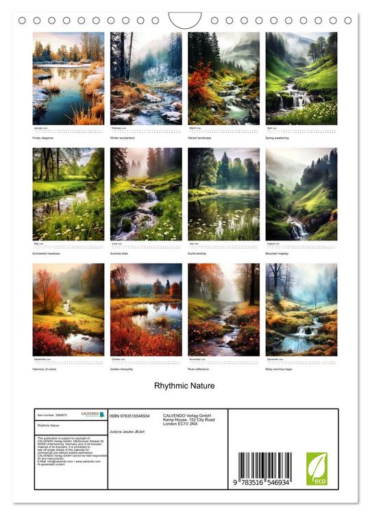 Produktbild: Rhythmic Nature (Wall Calendar 2026 DIN A4 portrait), CALVENDO 12 Month Wall Calendar