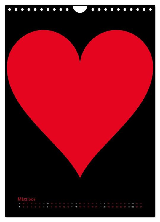 Produktbild: Foto- und Bastelkalender &bdquo;LIEBE&ldquo; in der Farbe Schwarz (Wandkalender 2026 DIN A4 hoch), CALVENDO Monatskalender