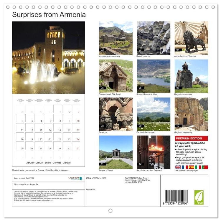 Produktbild: Surprises from Armenia (Wall Calendar 2027 12 &times; 12 Inch) CALVENDO 12 Month Wall Calendar