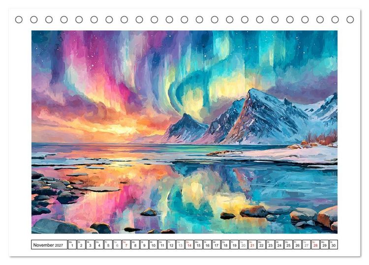 Produktbild: Norwegen. K&uuml;nstlerische Aquarelle aus dem hohen Norden (Tischkalender 2027 DIN A5 quer), CALVENDO Monatskalender