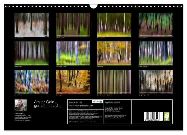 Produktbild: Atelier Wald - gemalt mit Licht (Wandkalender 2026 DIN A3 quer), CALVENDO Monatskalender