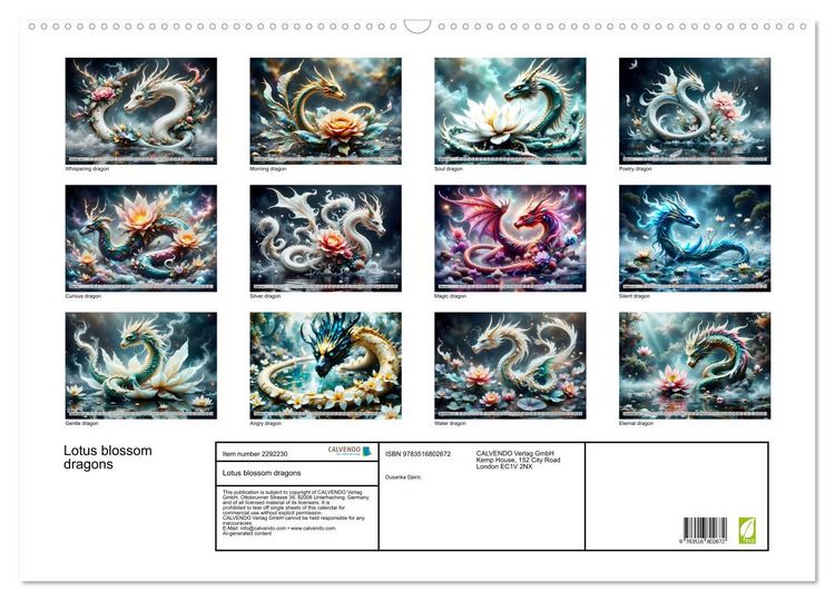 Produktbild: Lotus blossom dragons (Wall Calendar 2027 DIN A2 landscape), CALVENDO 12 Month Wall Calendar