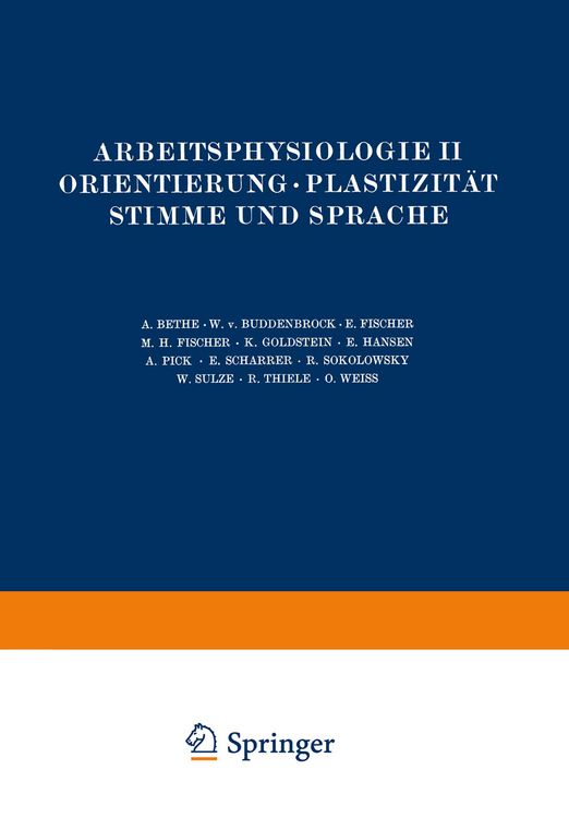 Produktbild: Arbeitsphysiologie II Orientierung &middot; Plastizit&auml;t Stimme und Sprache