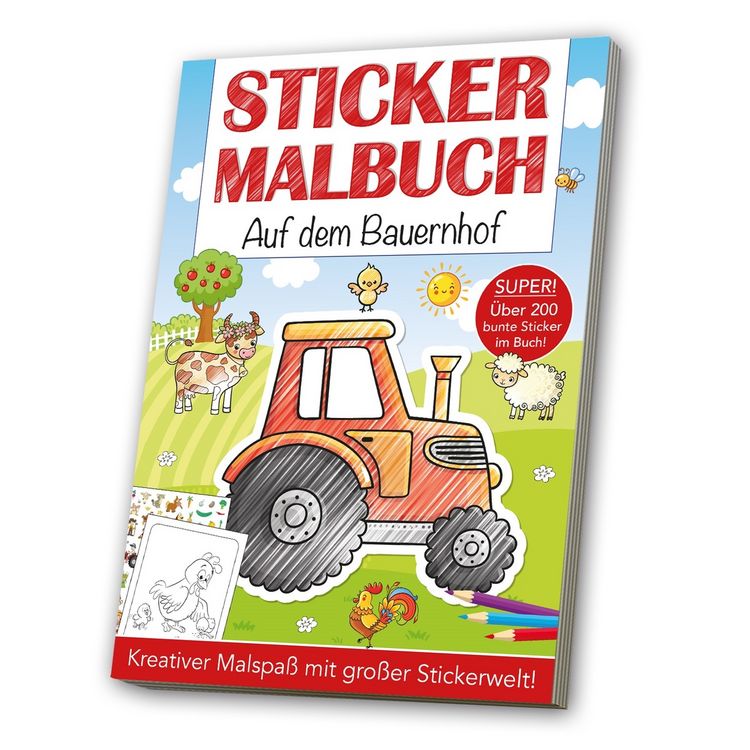 Produktbild: Stickermalbuch: Bauernhof
