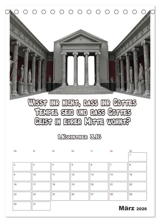 Produktbild: drei.sechzehn - Der Jesus Kalender (Tischkalender 2026 DIN A5 hoch), CALVENDO Monatskalender