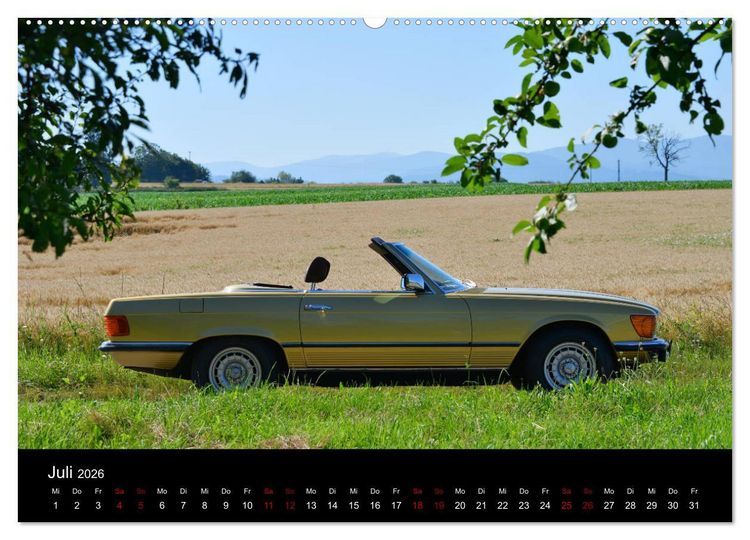 Produktbild: Mercedes SL W107 - zeitlose Eleganz (hochwertiger Premium Wandkalender 2026 DIN A2 quer), Kunstdruck in Hochglanz