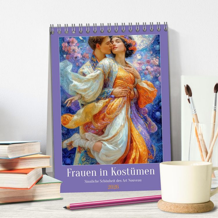 Produktbild: Frauen in Kost&uuml;men - Sinnliche Sch&ouml;nheit des Art Nouveau (Tischkalender 2026 DIN A5 hoch), CALVENDO Monatskalender