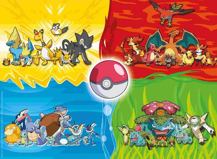 Produktbild: Kinderpuzzle 150 XXL Teile - Pok&eacute;mon - Pok&eacute;mon Typen