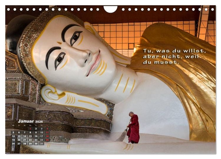 Produktbild: BUDDHAS WEISHEITEN - Balsam f&uuml;r die Seele (Wandkalender 2026 DIN A4 quer), CALVENDO Monatskalender