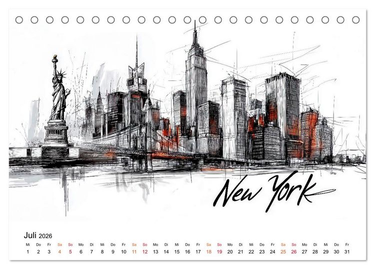 Produktbild: Weltst&auml;dte - ein Kalender f&uuml;r Entdecker (Tischkalender 2026 DIN A5 quer), CALVENDO Monatskalender