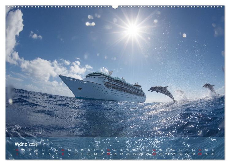 Produktbild: Kreuzfahrtschiffe Kalender - Kreuzfahrten und Giganten der Meere (hochwertiger Premium Wandkalender 2026 DIN A2 quer), Kunstdruck in Hochglanz