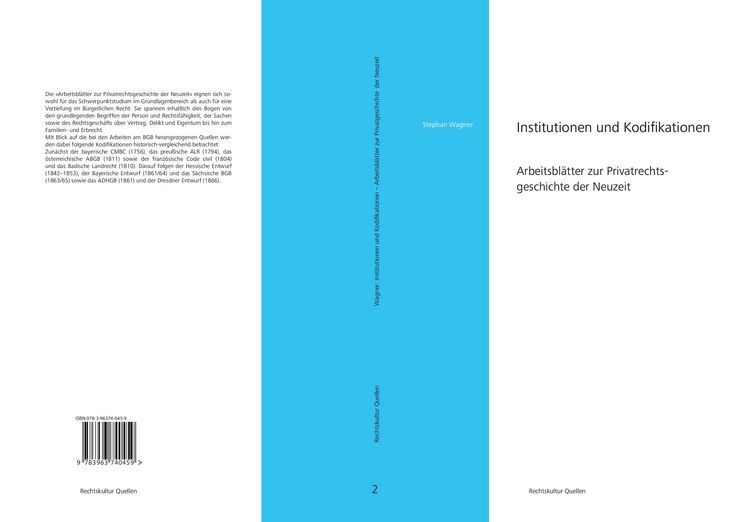 Produktbild: Institutionen und Kodifikationen &ndash; Arbeitsbl&auml;tter zur Privatrechtsgeschichte der Neuzeit