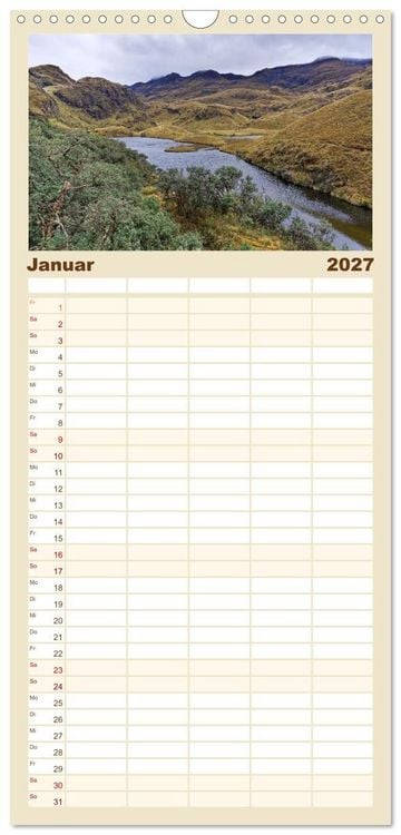 Produktbild: Familienplaner 2027 - Entdecke Ecuador mit 5 Spalten (Wandkalender, 21 x 45 cm) CALVENDO