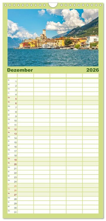 Produktbild: Familienplaner 2026 - Malcesine am Gardasee mit 5 Spalten (Wandkalender, 21 x 45 cm) CALVENDO