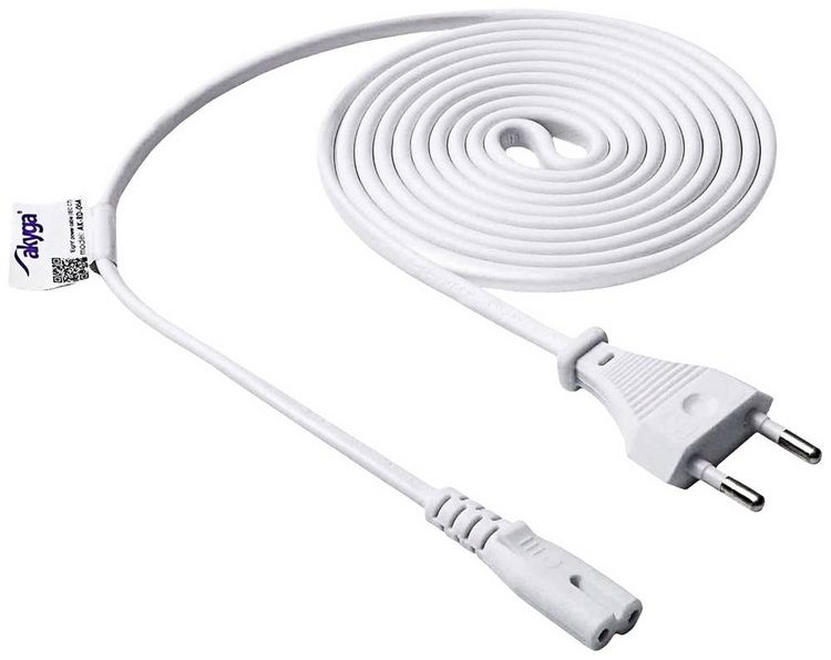 Produktbild: Akyga Strom Adapterkabel [1x Euro-Stecker - 1x Kleinger&auml;te-Buchse C7] 1.50m Wei&szlig;