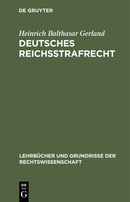 Produktbild: Deutsches Reichsstrafrecht