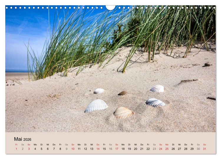 Produktbild: Nordseeinsel Borkum - Inselrausch im Hochseeklima (Wandkalender 2026 DIN A3 quer), CALVENDO Monatskalender