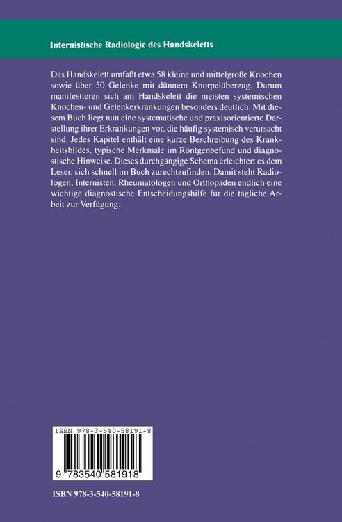Produktbild: Internistische Radiologie des Handskeletts