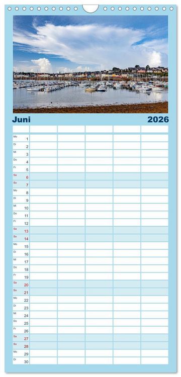 Produktbild: Familienplaner 2026 - Bretagne Traumhafte K&uuml;sten in Frankreichs Nordwesten mit 5 Spalten (Wandkalender, 21 x 45 cm) CALVENDO