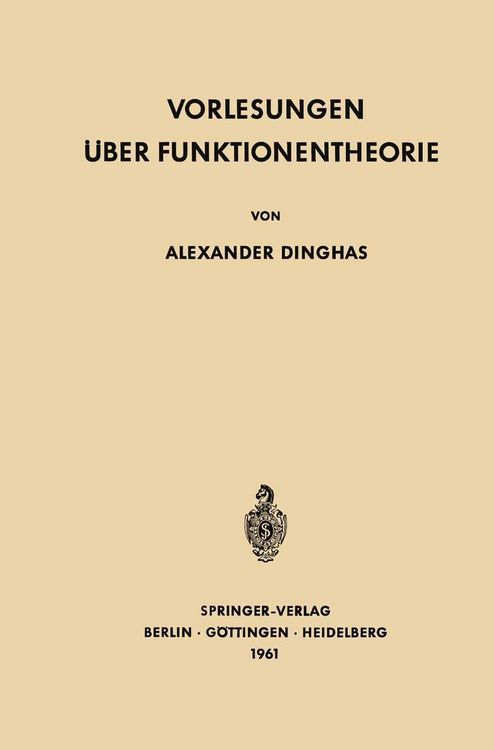 Produktbild: Vorlesungen &uuml;ber Funktionentheorie