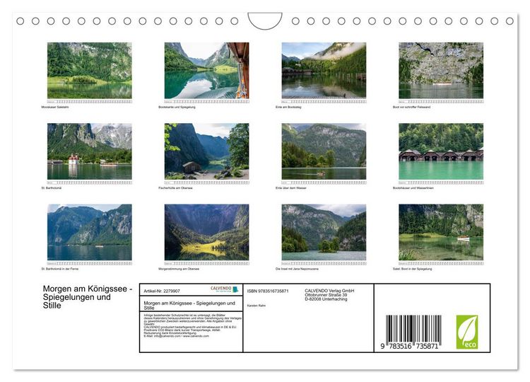 Produktbild: Morgen am K&ouml;nigssee - Spiegelungen und Stille (Wandkalender 2026 DIN A4 quer), CALVENDO Monatskalender