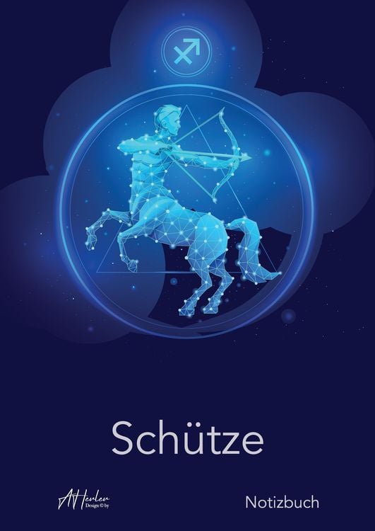 Produktbild: Sternzeichen Sch&uuml;tze Notizbuch | Designed by Alfred Herler