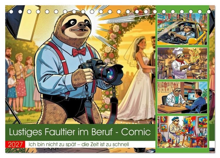 Produktbild: Lustiges Faultier im Beruf - Comic (Tischkalender 2027 DIN A5 quer), CALVENDO Monatskalender