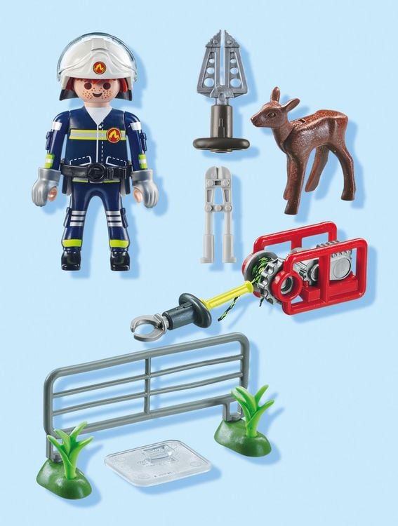 Produktbild: PLAYMOBIL 71467 - Action Heroes - Feuerwehr-Tierrettung
