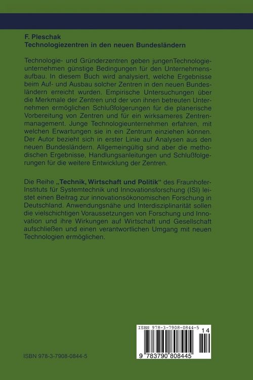 Produktbild: Technologiezentren in den neuen Bundesl&auml;ndern