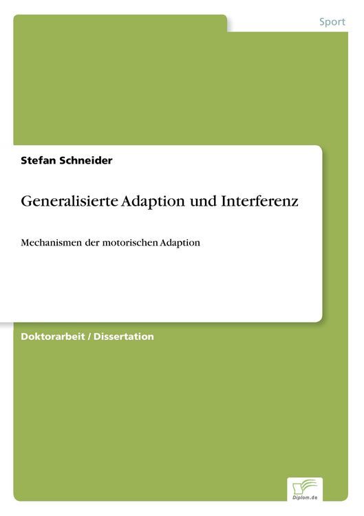 Produktbild: Generalisierte Adaption und Interferenz