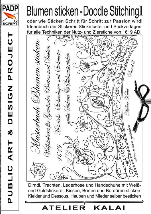 Produktbild: PADP-Script 10: Blumen Sticken - Doodle Stitching oder wie Sticken Schritt f&uuml;r Schritt zur Passion wird!