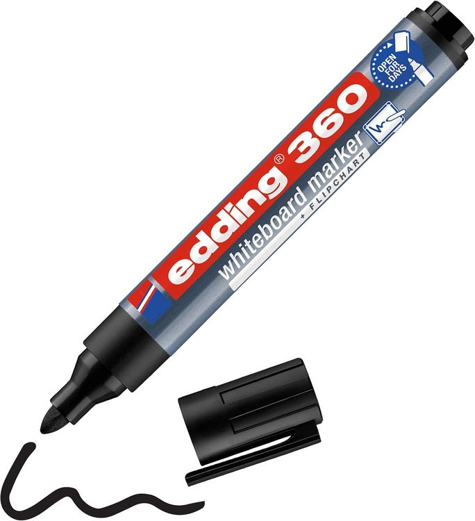 Produktbild: Edding 360 Whiteboardmarker A8 schwarz Rundspitze 1,5-3 mm
