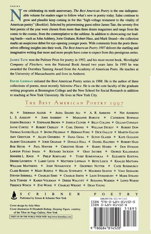 Produktbild: The Best American Poetry 1997
