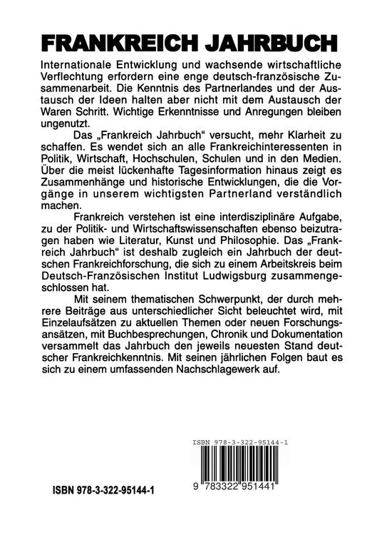 Produktbild: Frankreich-Jahrbuch 1999