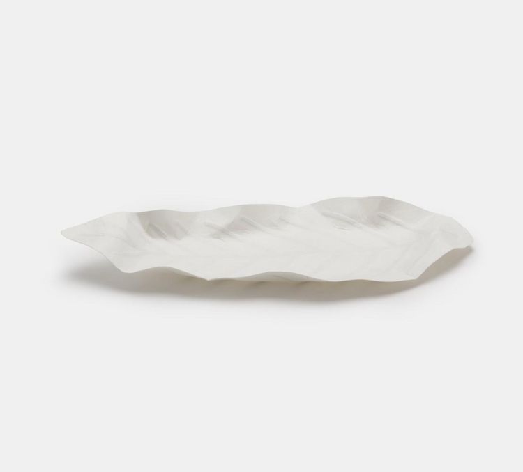Produktbild: Flexible Hanji-Papierschale Blatt Wei&szlig; &ndash; Ablage / Servierschale aus koreanischem Hanji-
