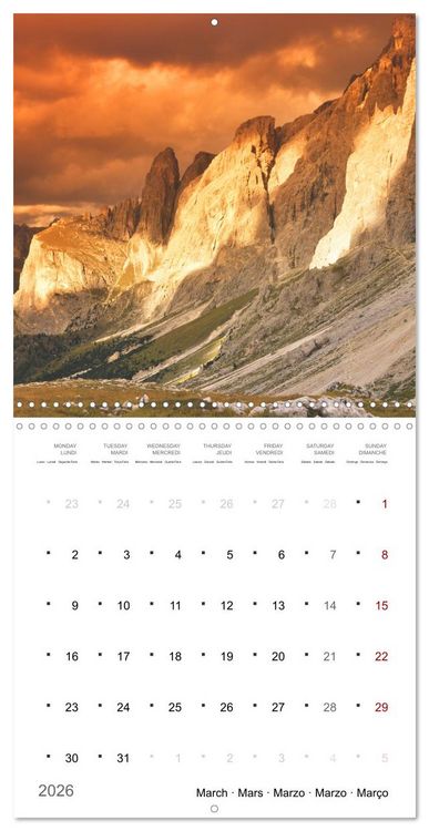 Produktbild: Dolomites Moments in the light (Wall Calendar 2026 12 &times; 12 Inch) CALVENDO 12 Month Wall Calendar