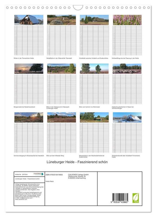 Produktbild: L&uuml;neburger Heide - Faszinierend sch&ouml;n (Wandkalender 2026 DIN A3 hoch), CALVENDO Monatskalender