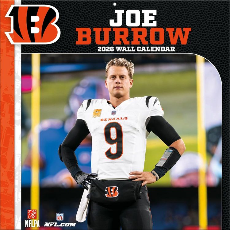 Produktbild: Cincinnati Bengals Joe Burrow 2026 12x12 Player Wall Calendar