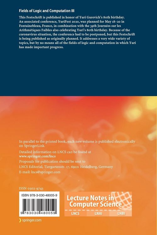 Produktbild: Fields of Logic and Computation III