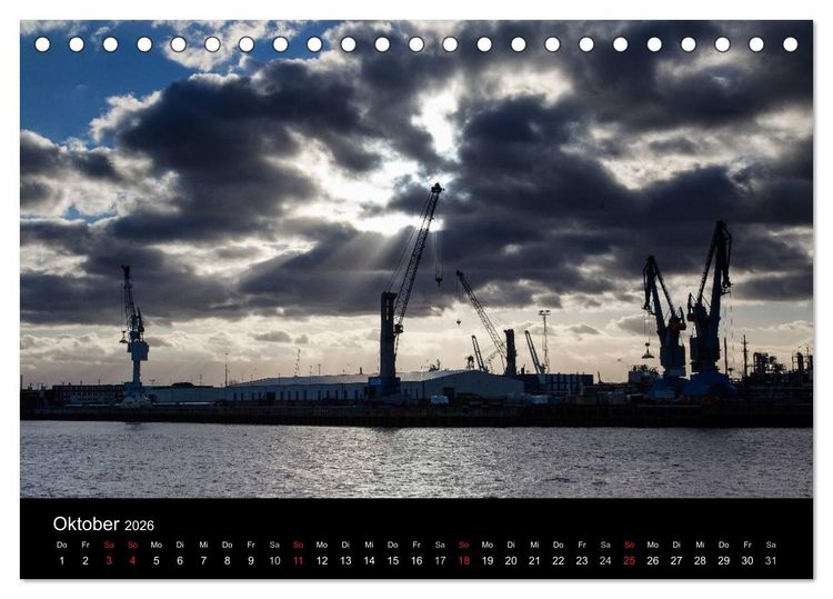 Produktbild: Hafen Hamburg (Tischkalender 2026 DIN A5 quer), CALVENDO Monatskalender
