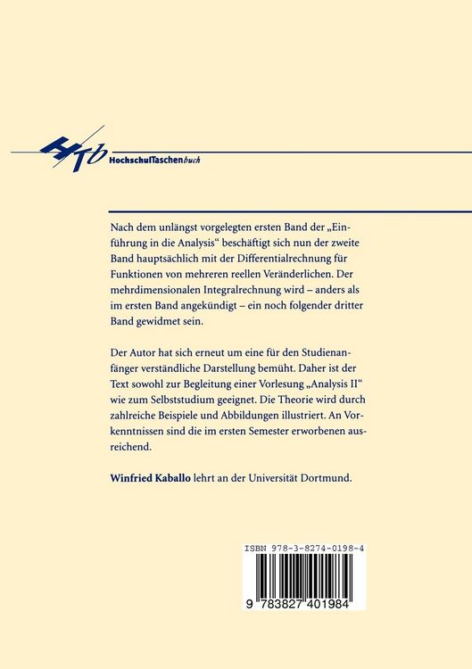 Produktbild: Einf&uuml;hrung in die Analysis II