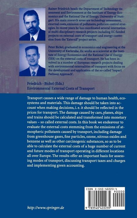 Produktbild: Environmental External Costs of Transport
